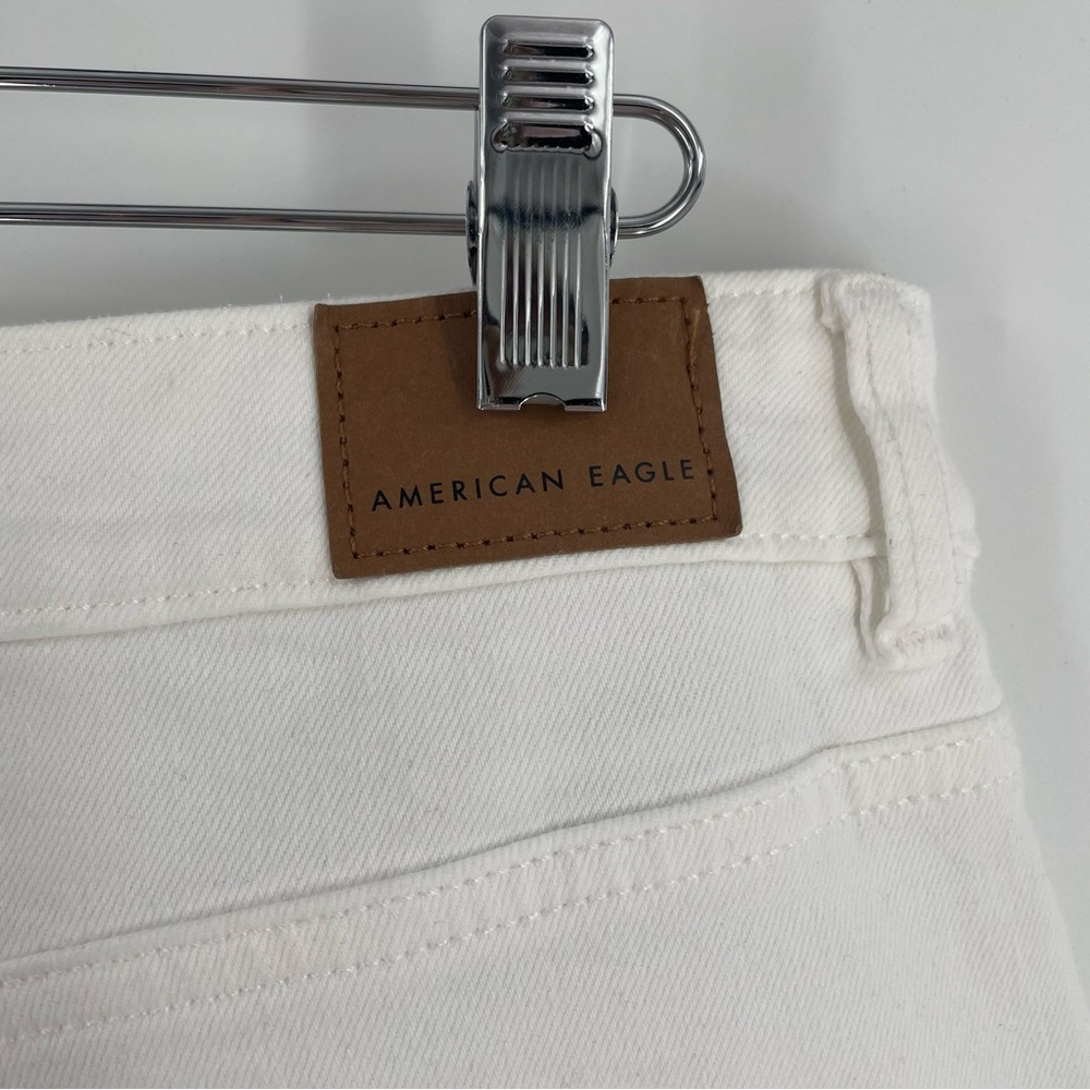 NWT American Eagle White Stretch Denim 5 Pocket Mom Jeans Casual Cotton Blend - Picture 5 of 13